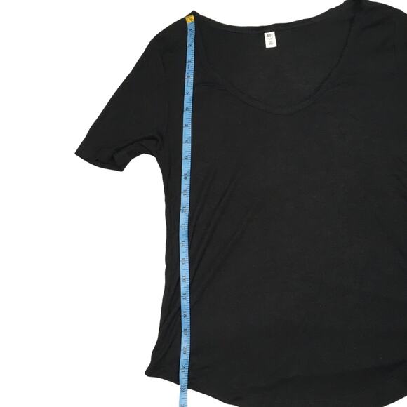 BP Tee Raw Edge V-Neck Short Sleeve Black Top Casual Women's XS‎ - Picture 4 of 6